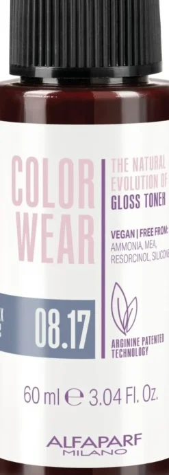 Alfaparf Milano Color Wear Gloss Toner 08.17 Soft Light Ash Matte Blonde - 60 ml