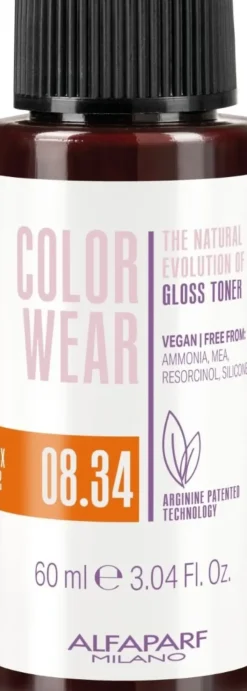 Alfaparf Milano Color Wear Gloss Toner 08.34 Soft Light Golden Copper Blonde - 60 ml