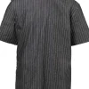 Black Pinstriped Barber Jacket Extra Large