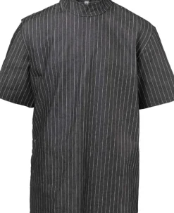 Black Pinstriped Barber Jacket Extra Large