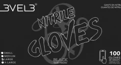 L3VEL3 Black Large Professional Nitrile Gloves 100 Pack