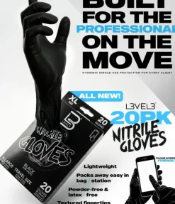 L3VEL3 Blue Large Professional Nitrile Gloves 100 Pack