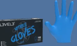 L3VEL3 Blue Small Professional Nitrile Gloves 100 Pack