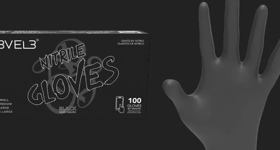 L3VEL3 Blue X-Large Professional Nitrile Gloves 100 Pack