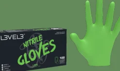 L3VEL3 Lime Large Professional Nitrile Gloves 100 Pack