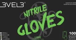 L3VEL3 Lime X-Large Professional Nitrile Gloves 100 Pack