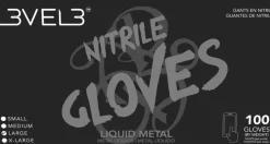 L3VEL3 Liquid Metal Large Professional Nitrile Gloves 100 Pack