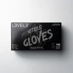 L3VEL3 Liquid Metal Large Professional Nitrile Gloves 100 Pack