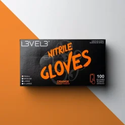 L3VEL3 Orange Large Professional Nitrile Gloves 100 Pack