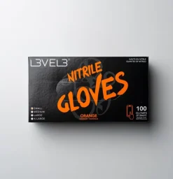 L3VEL3 Orange Small Professional Nitrile Gloves 100 Pack