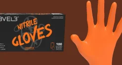 L3VEL3 Orange X-Large Professional Nitrile Gloves 100 Pack