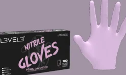 L3VEL3 Pearl Lavender Large Professional Nitrile Gloves 100 Pack