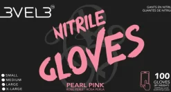 L3VEL3 Pearl Pink Medium Professional Nitrile Gloves 100 Pack