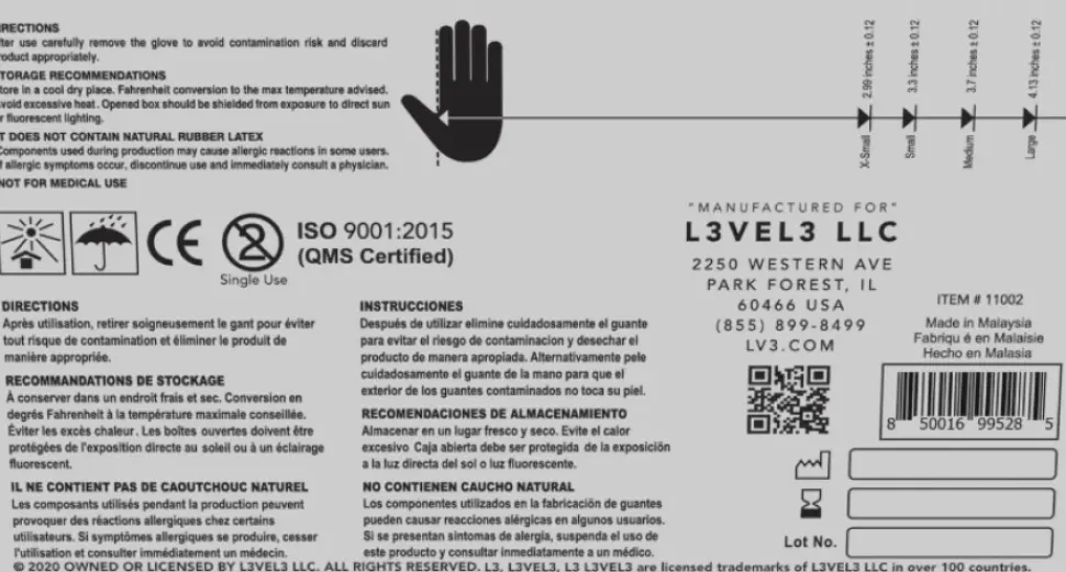 L3VEL3 Pearl Pink Small Professional Nitrile Gloves 100 Pack