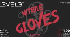 L3VEL3 Red-Ish Large Professional Nitrile Gloves 100 Pack