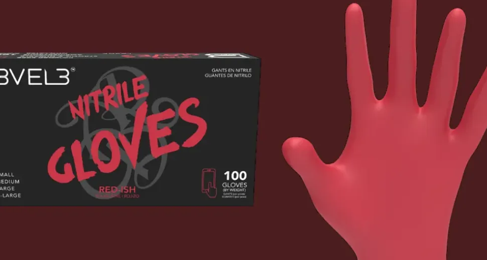 L3VEL3 Red-Ish Large Professional Nitrile Gloves 100 Pack