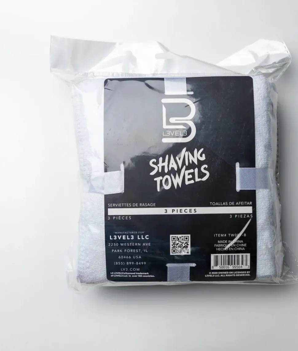 L3VEL3 - White Facial Towels 3 Pcs