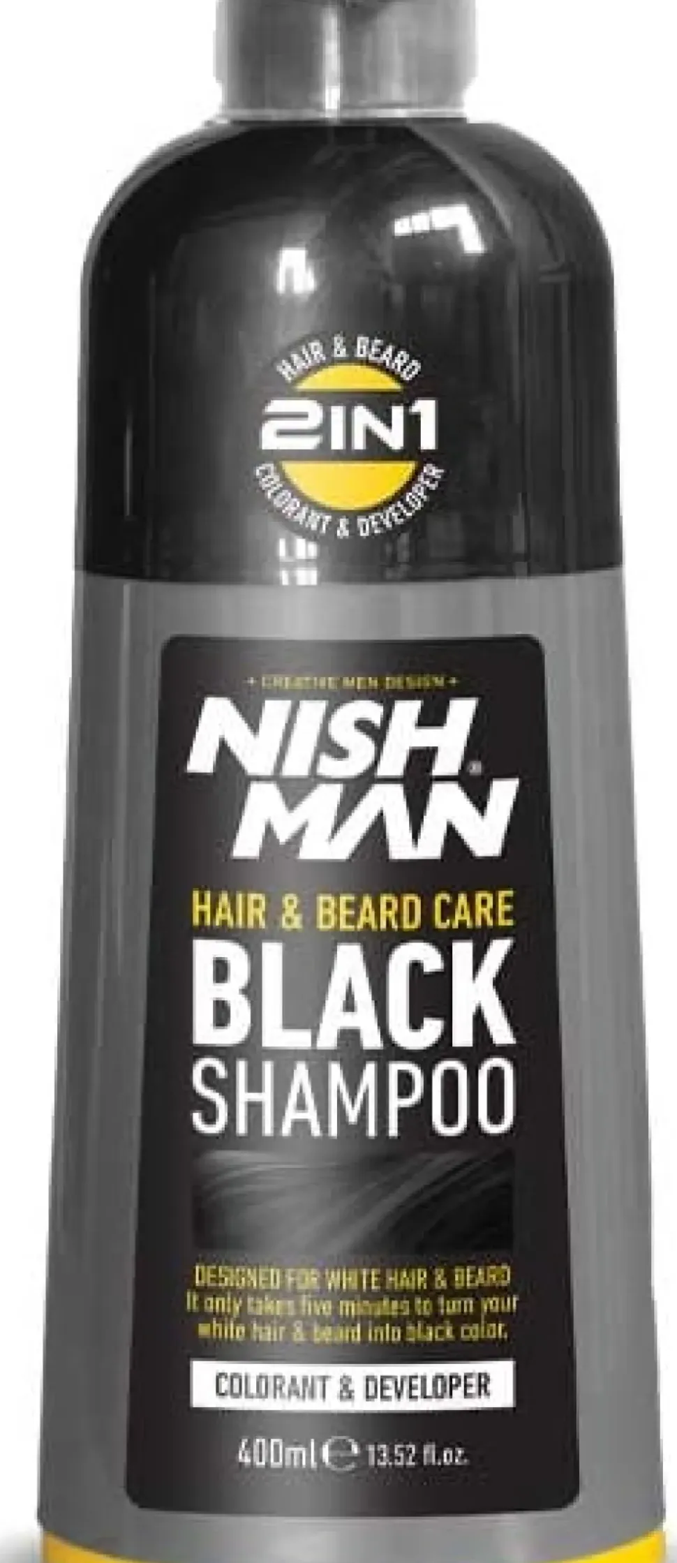Nishman Hair & Beard Care Black Shampoo - 400 ml