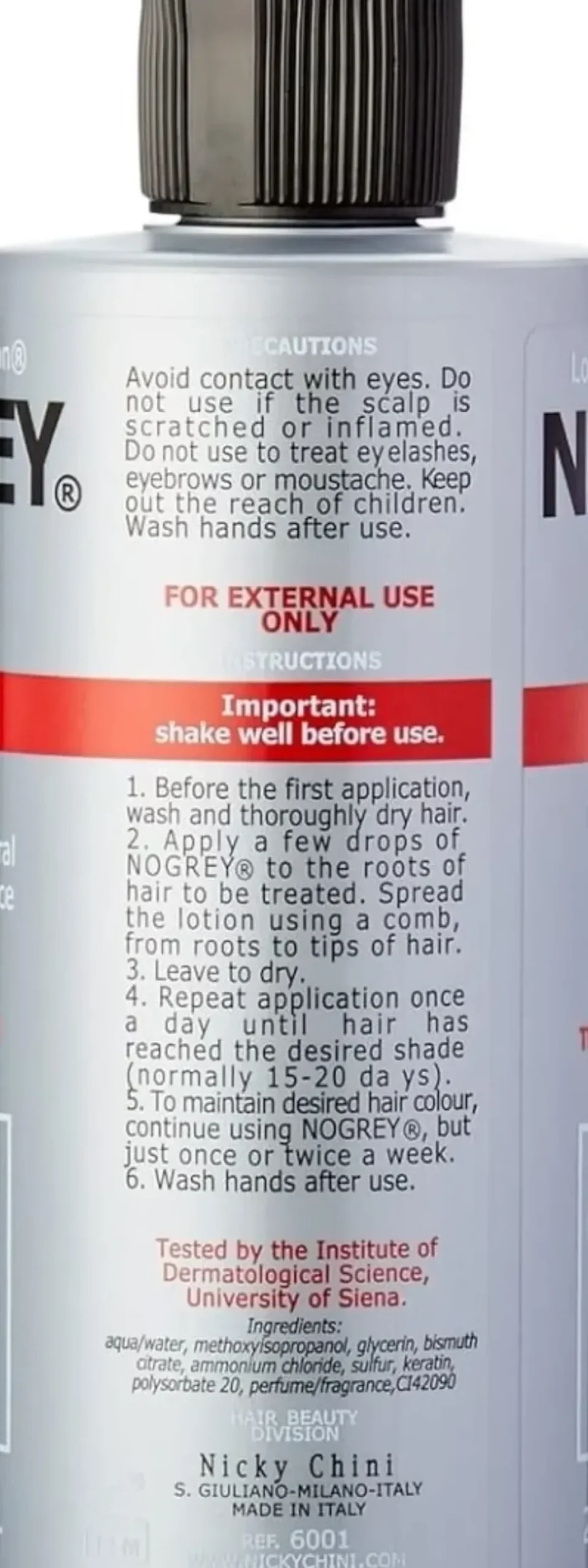 Nogrey Lotion Against Grey Hair With Keratin - 200 ml