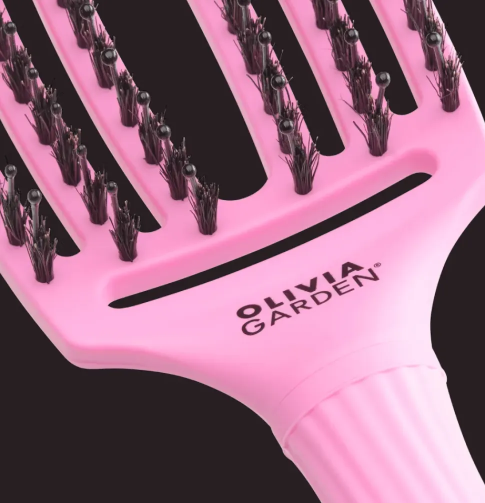 Olivia Garden Fingerbrush Boar & Nylon M Think Pink Pink Tokyo