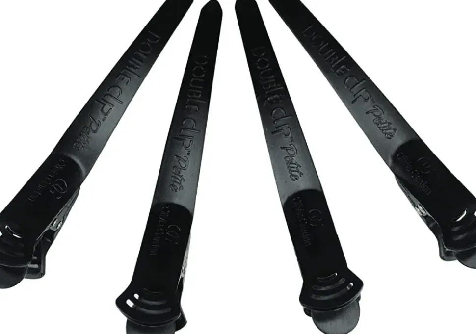 Olivia Garden 2-in-1 Sectioning Double Clip Black - 4 Pcs