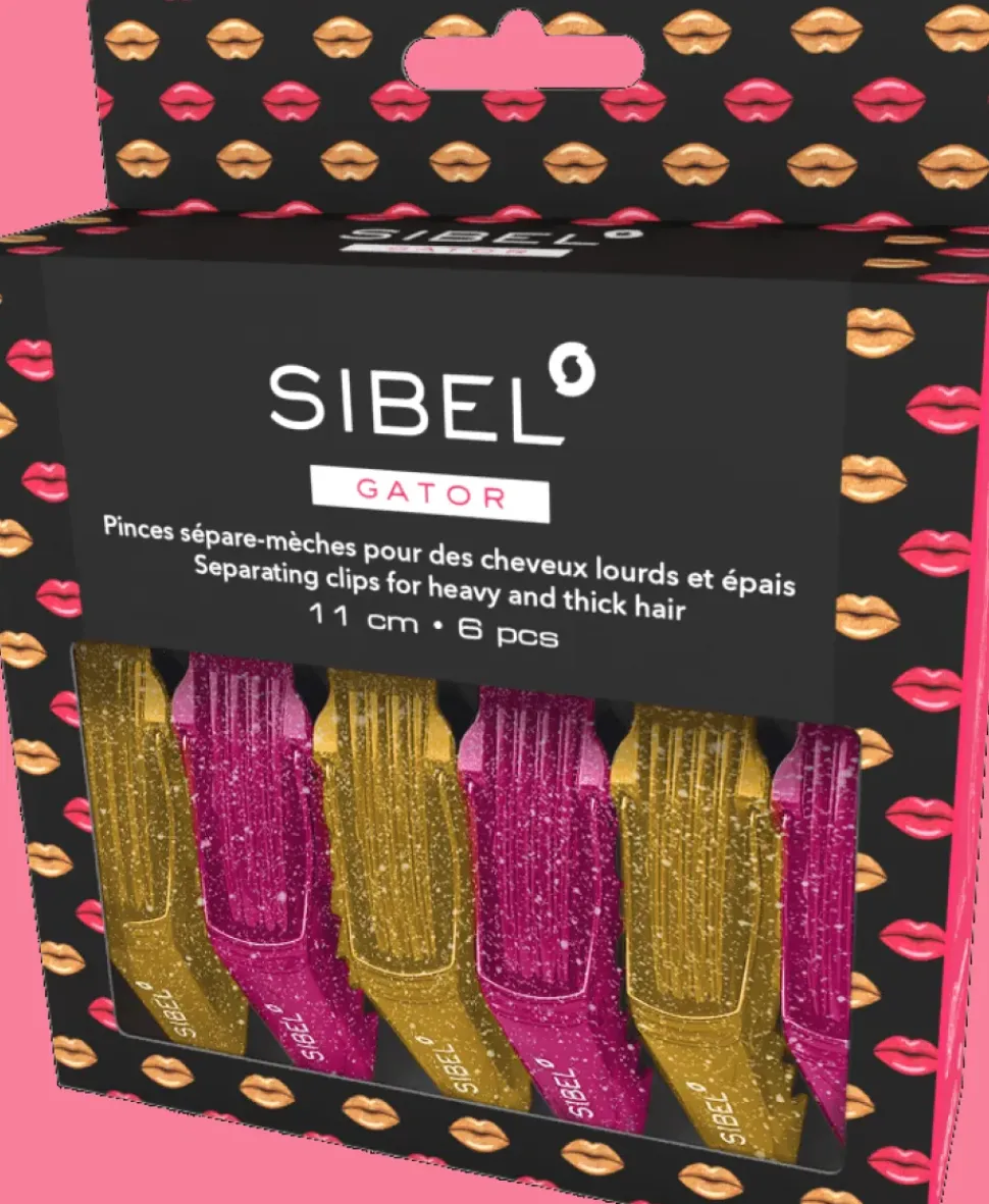 Sibel Gator Clips 6 x 11cm Glossy Lips - 6 Pcs