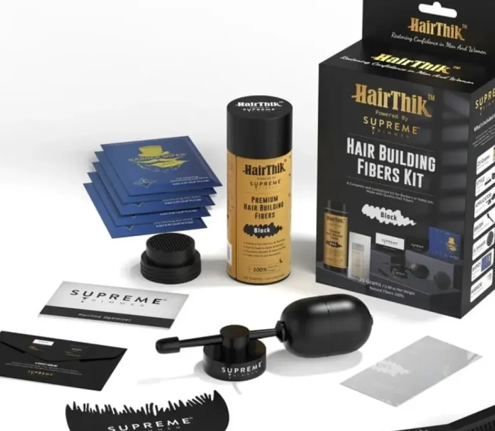 Supreme Trimmer Black HairThik Hair Fibers Kit 25g
